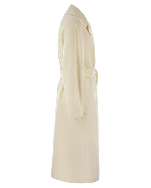 Max Mara Natural Cles Belted Long-Sleeved Coat