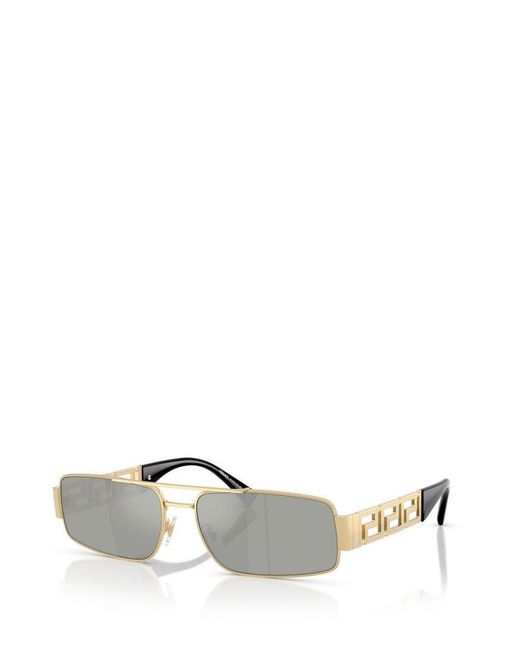 Versace Metallic Rectangular Frame Sunglasses for men