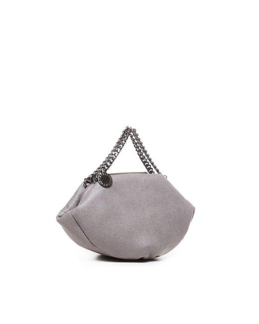 Stella McCartney Gray Falabella Logo Charm Mini Tote Bag