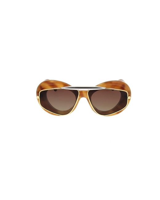 Loewe Black Tortoiseshell Wing Double Frame Sunglasses