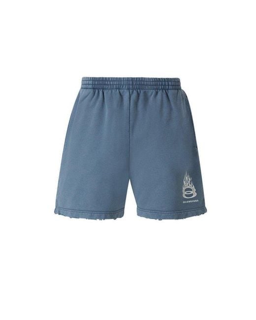 Balenciaga Burning Unity Bermuda Shorts in Blue for Men | Lyst Balenciaga Burning Unity Bermuda Shorts in Blue for Men | Lyst
