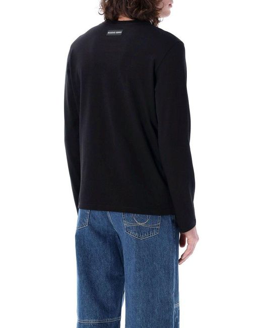 MARINE SERRE Black Organic Cotton Jersey Plain T-Shirt for men