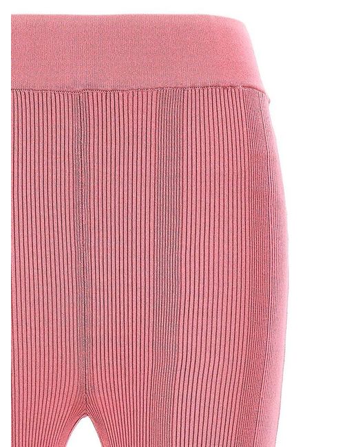 REMAIN Birger Christensen Pink Ribbed Knit Straight Leg Pants