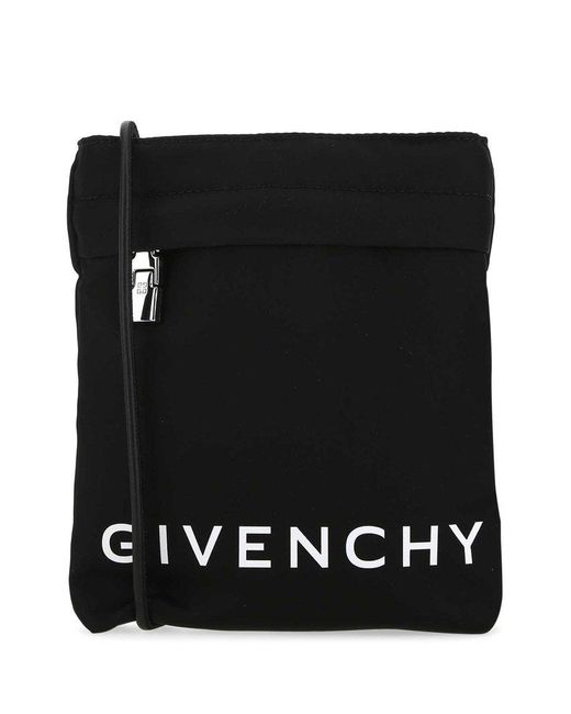 Givenchy Black Logo Printed Iphone Pouch for men