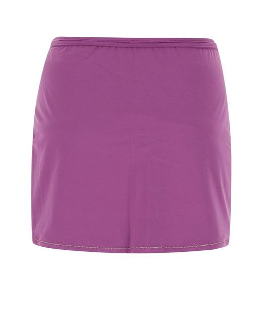 Reina Olga Purple Tie-detailed Wrap Skirt