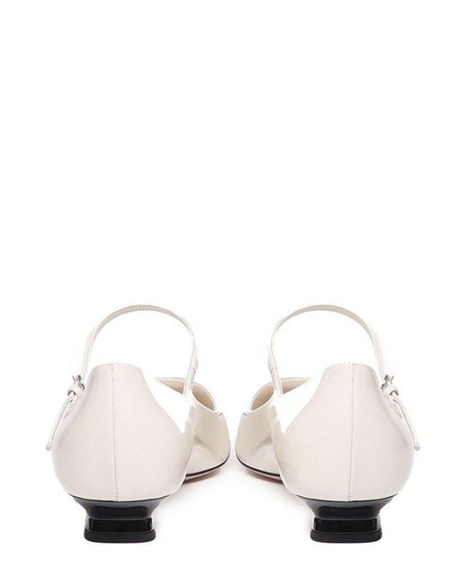 Miu Miu White Patent Leather Mary Jane Shoes