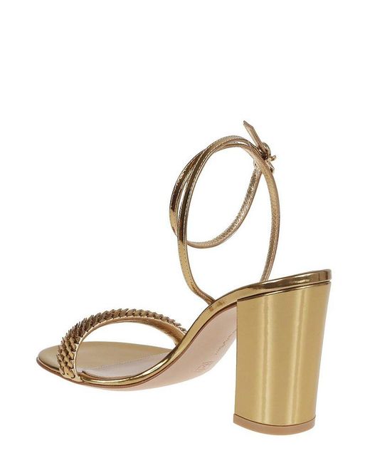 Gianvito Rossi Metallic Block Heel Sandals