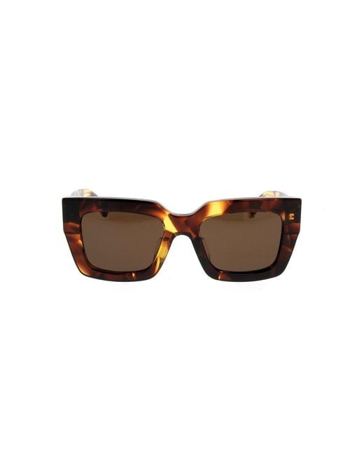 Bottega Veneta Multicolor Rectangle Frame Sunglasses