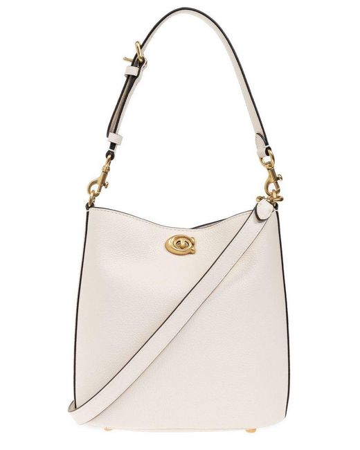 COACH Natural Willow 19 Logo Detailed Tote Bag