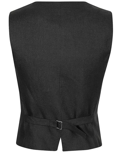 Weekend by Maxmara Black Buttoned V-neck Gilet