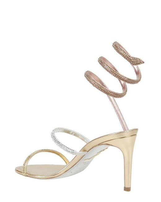Rene Caovilla Multicolor René Caovilla Embellished Ankle Strap Sandals