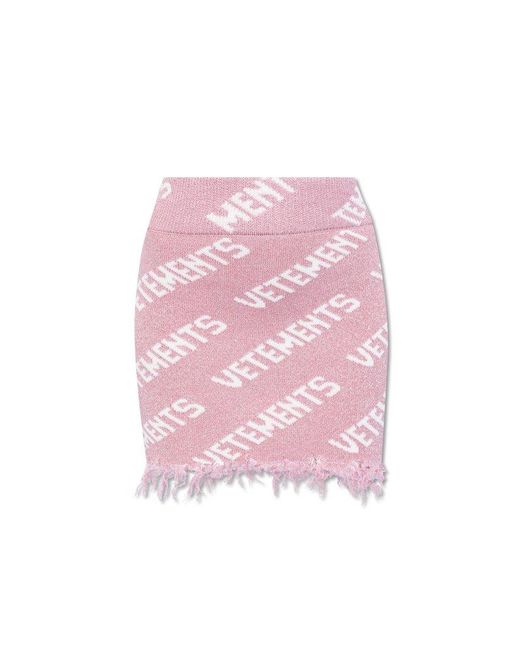 Vetements Pink Skirt With Logo,
