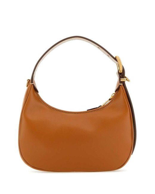Miu Miu Camel Leather Shoulder Bag in Brown | Lyst