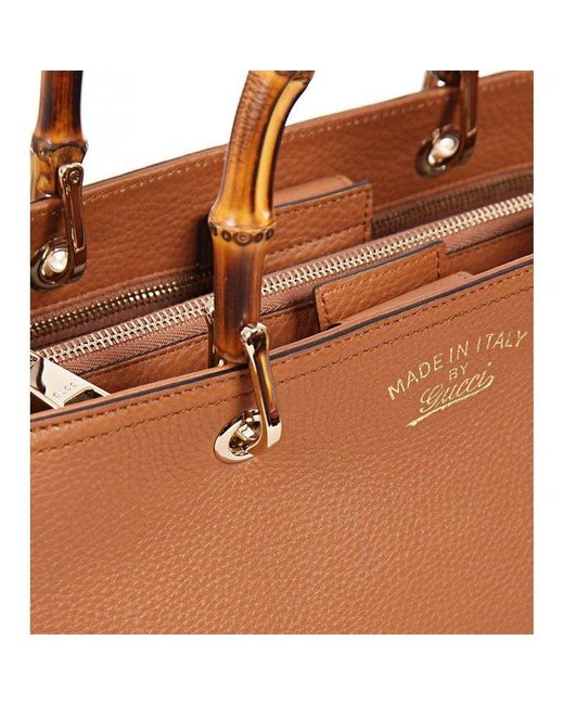 Gucci Brown Bamboo Shopper Top Handle Bag