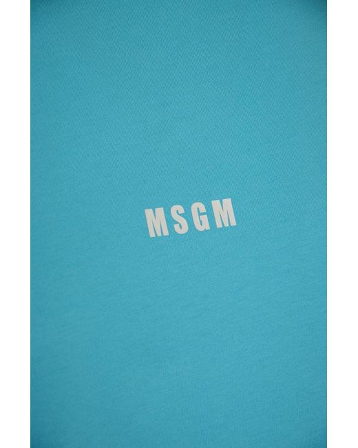 MSGM Blue T-Shirts And Polos