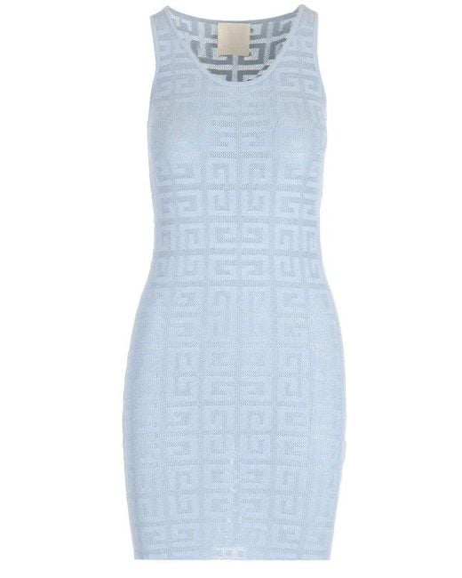 Givenchy Blue 4g Pattern Tank Top Dress