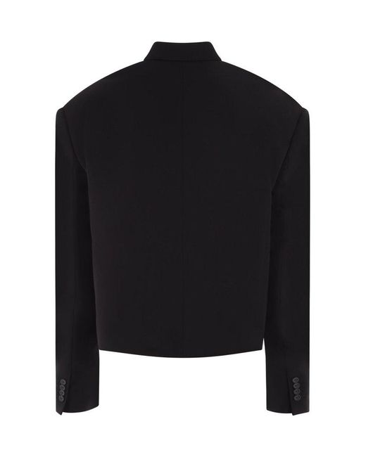 Balenciaga Black Double-breasted Cropped Jacket for men