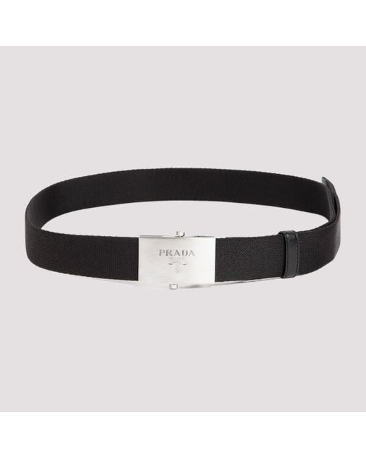 Prada Black Nastro Logo-engraved Double-wrap Nylon Belt for men