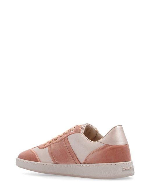 Ferragamo Pink Lace-up Sneakers