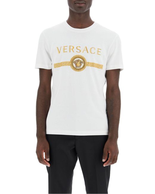 Versace T-shirt With Medusa Embroidery And Crystals Xl Cotton in White for  Men - Save 32% - Lyst