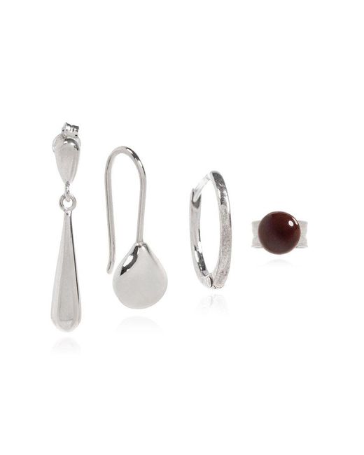 Lemaire Metallic Set Of 4 Earrings,