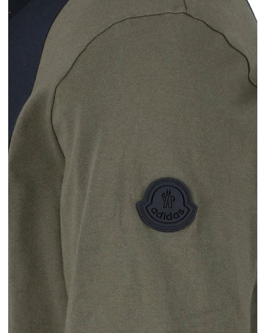Moncler Genius Black Adidas Originals Logo-appliquéd Panelled Cotton-piqué And Jersey T-shirt for men
