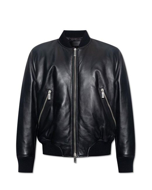 Off-White c/o Virgil Abloh Aviator Leather Bomber Jacket in Black for Men