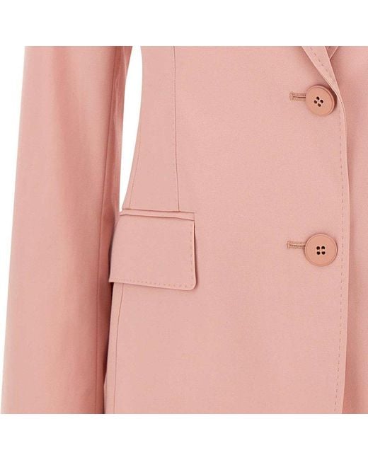 Max Mara Pink Yuppy Single-Breasted Long-Sleeved Blazer