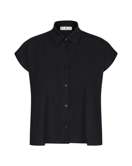 PT Torino Black Button-Up Short Sleeve Top