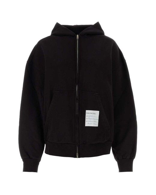 Balenciaga Logo Patch Zipup Jacket in Black Lyst