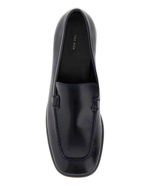 The Row Black 'Mensy' Leather Loafers