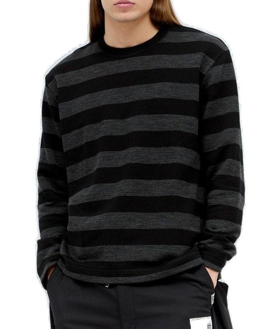Junya Watanabe Black Striped Long Sleeve T-shirt for men