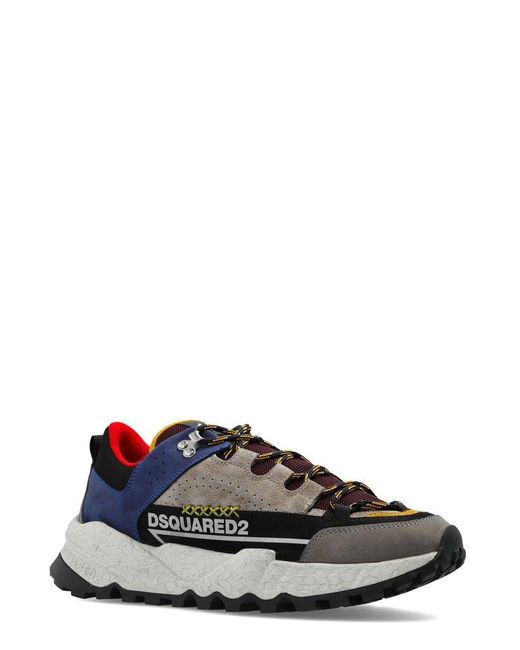 DSquared² Black Panelled Lace-up Sneakers