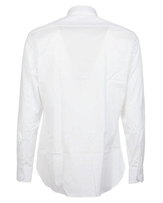 Zegna White Lux Tailoring Long Sleeve Shirt for men