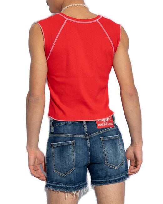 DSquared² Red Sleeveless T-shirt, for men