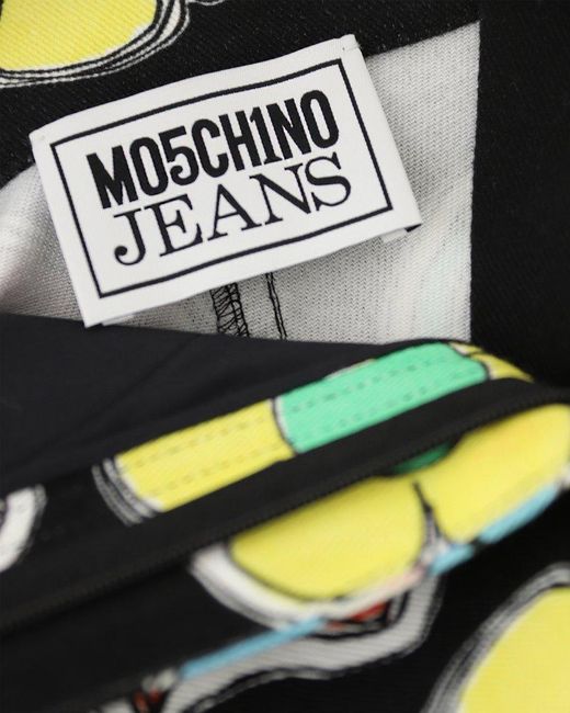 Moschino Green Jeans High Waist Illustration Printed Shorts
