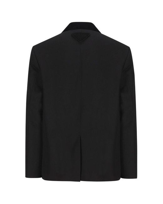 Prada Black Double-breasted Tailored Blazer for men