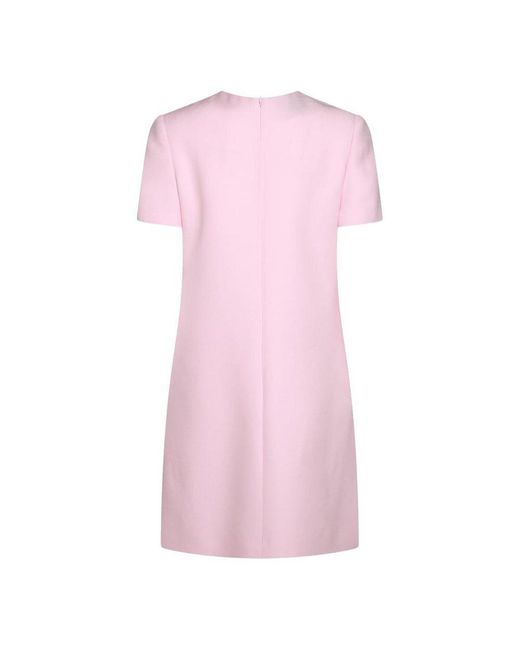 Valentino Pink Cut-out Butterfly Embellished Short-sleeved Dress