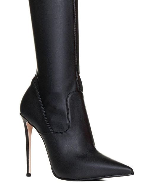 Le Silla Black Eva Pointed Toe Thigh-High Boots