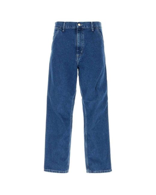 Carhartt Blue Simple Straight-leg Mid-rise Jeans for men