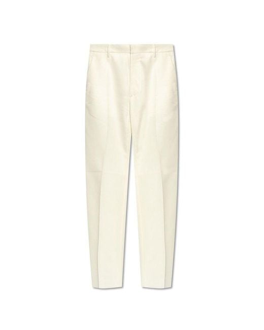 DSquared² White Pleat-front Trousers, for men