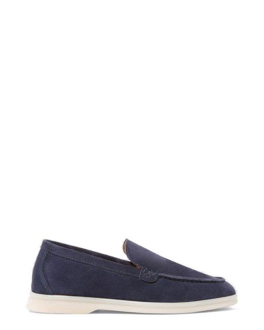 Scarosso Blue Ludovico Round-Toe Loafers for men