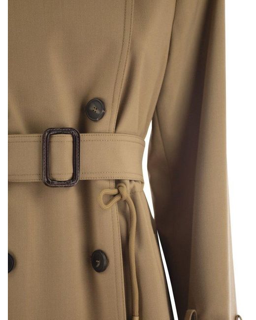 Weekend by Maxmara Natural Stretch Polyester Blend Fauto Trench Coat