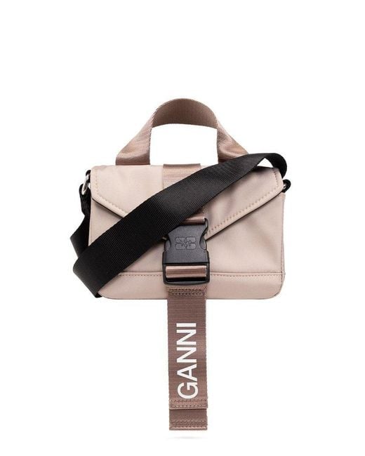Ganni Black 'tech Satchel Mini' Shoulder Bag,