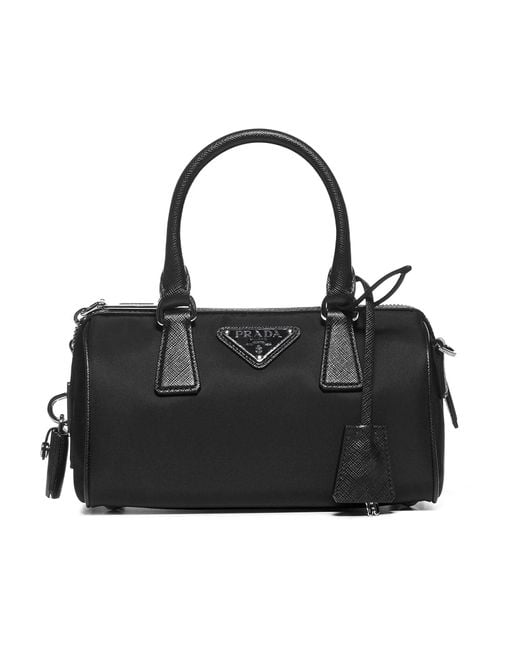 Prada Black Re-edition 2005 Nylon And Saffiano Leather Bag