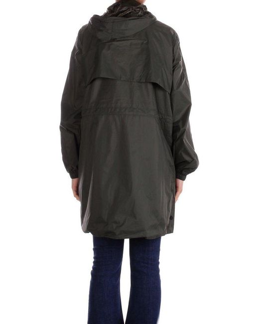 Save The Duck Black Zipped Logo-Patch Coat for men