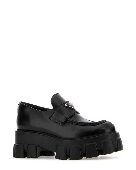 Prada Black Monolith Chunky Loafers