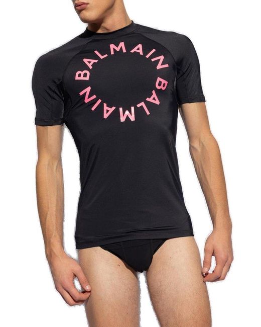 Balmain Black Swim T-Shirt for men