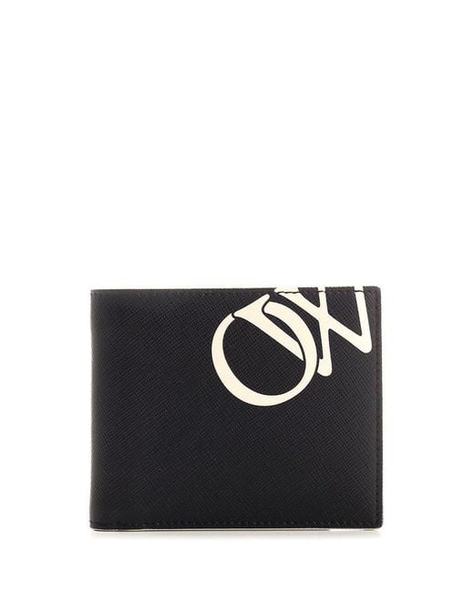 Off-White c/o Virgil Abloh Black Logo Printed Bi-fold Wallet for men
