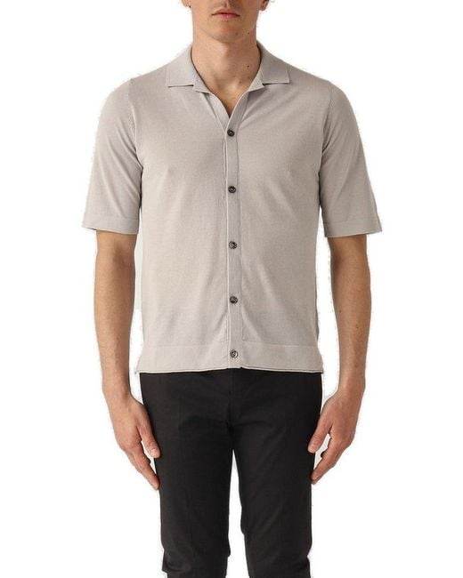 Ballantyne Gray Short Sleeved Cardigan for men